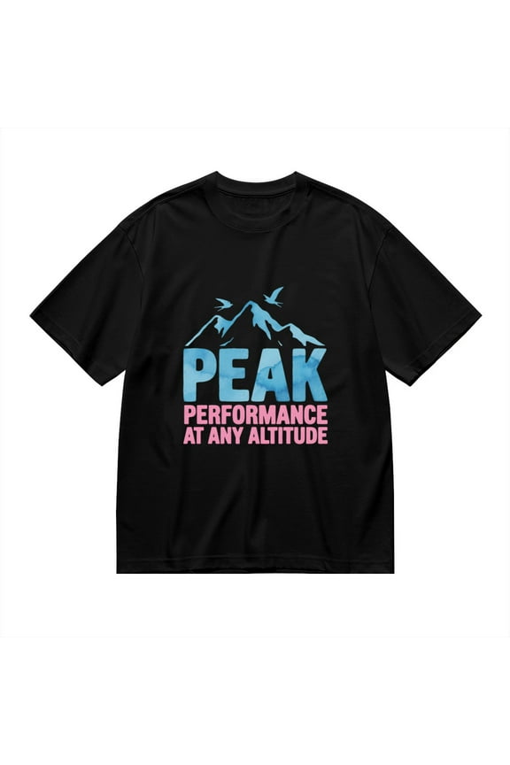 Peak Performance At Any Altitude, Mountain Print 1, T Shirt for Men, Vintage Graphic Tees Men, 23807213,S