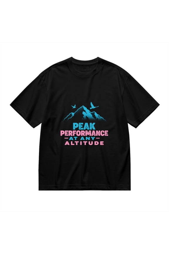 Peak Performance At Any Altitude, Mountain Print 12, T Shirt for Men, Vintage Graphic Tees Men, 23807159,M