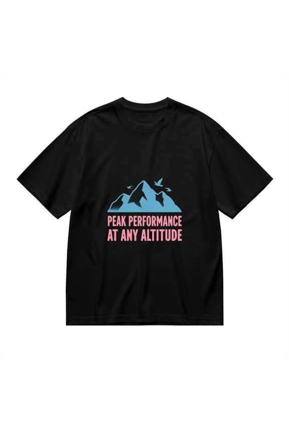 Peak Performance At Any Altitude, Mountain Print 2, T Shirt for Men, Vintage Graphic Tees Men, 23807211,S