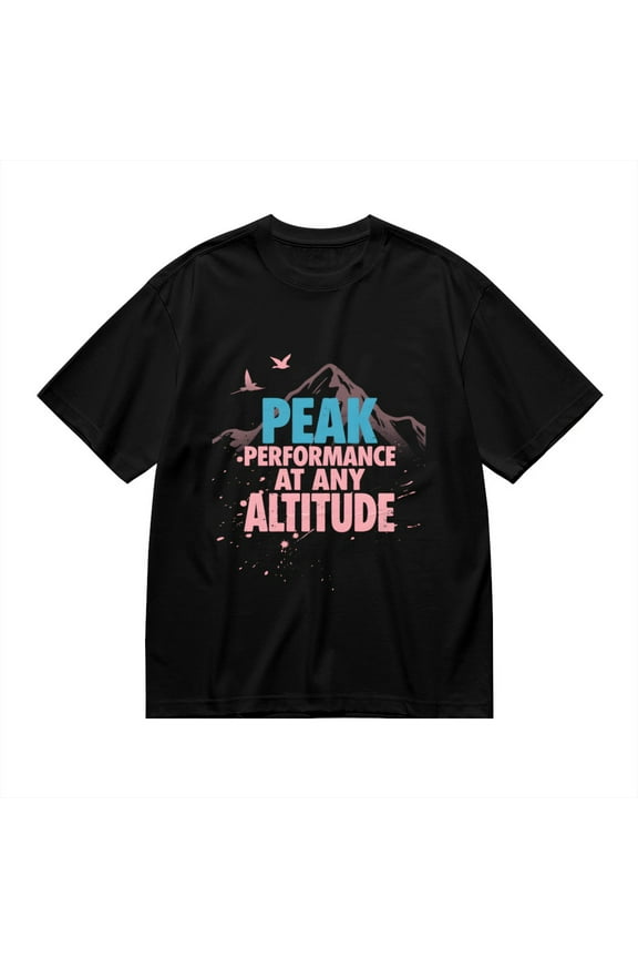 Peak Performance At Any Altitude, Mountain Print, T Shirt for Men, Vintage Graphic Tees Men, 23807134,M