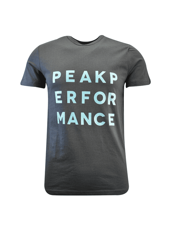 Men's T-Shirt Black With Sky Blue Letters S/S (S06)