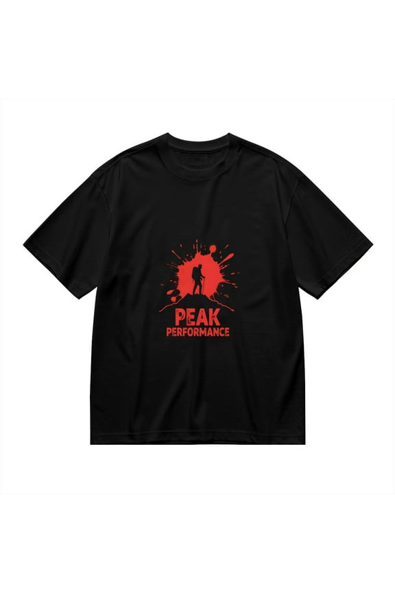 Peak Performance, Mountain Climber Print, T Shirt for Men, Vintage Graphic Tees Men, 23807250,XXL