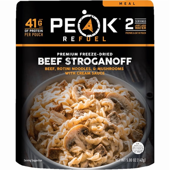 Peak Refuel Beef Stroganoff | Freeze Dried Backpacking and Camping Food | Amazing Taste | High Protein | Real Meat | Quick Prep Meals