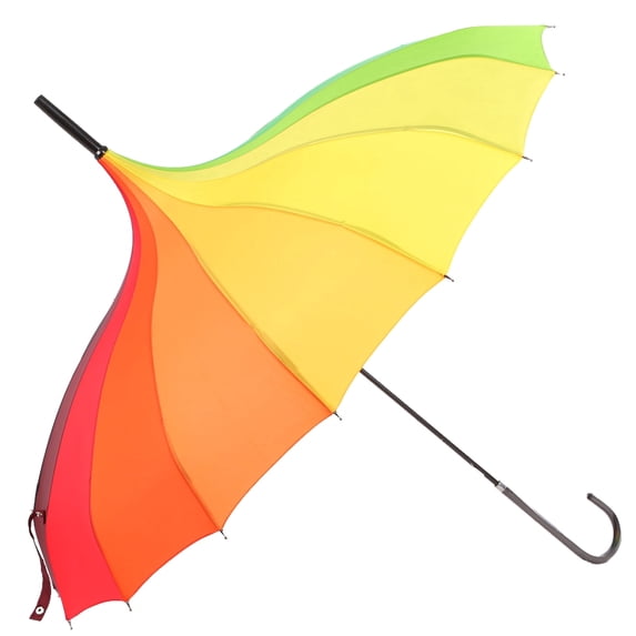 Peak Shaped Umbrella Wedding Parasol Bridal Umbrella Windproof Waterproof-Rainbow