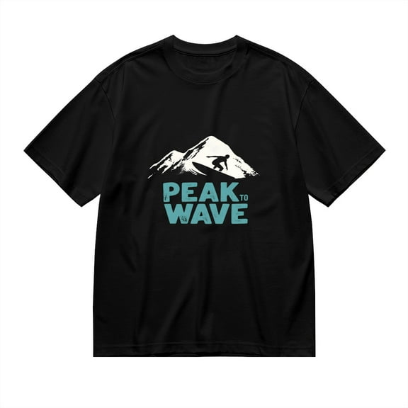 Peak To Wave, Mountain Surfing Print 1, Vintage T Shirt, Cotton T-Shirt for Men, 23611310,M