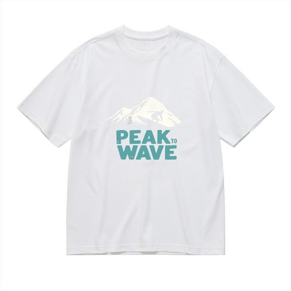 Peak To Wave, Mountain Surfing Print 1, Vintage T Shirt, Cotton T-Shirt for Men, 23611310,XXL