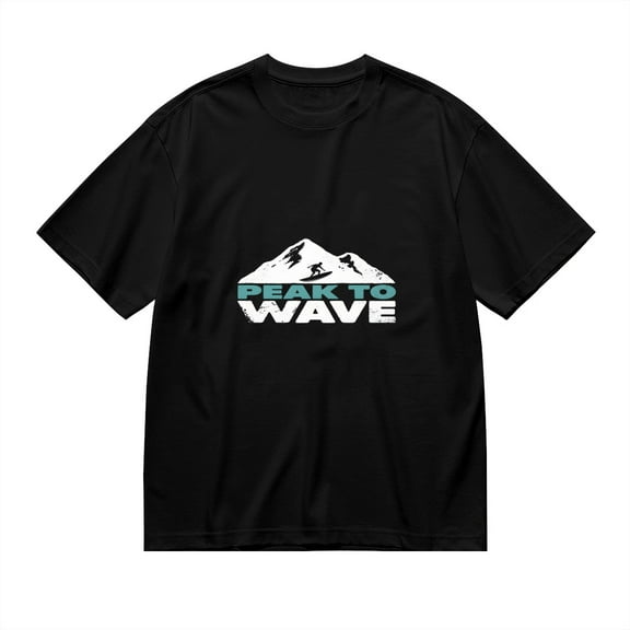 Peak To Wave, Mountain Surfing Print, Vintage T Shirt, Cotton T-Shirt for Men, 23611320,M