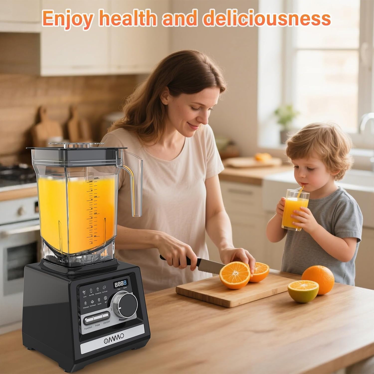 Peak1800W Blender for Smoothies, 68oz BPA-Free Kitchen Countertop Blender with 9 Speeds & Timer