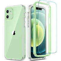 PeakDrop Case for iPhone 12 / iPhone 12 Pro, and [2 x Tempered Glass Screen Protector] Clear Full-Body Heavy Duty Soft Silicone TPU Cover with Hard PC Frame 3in1 ( Mint )
