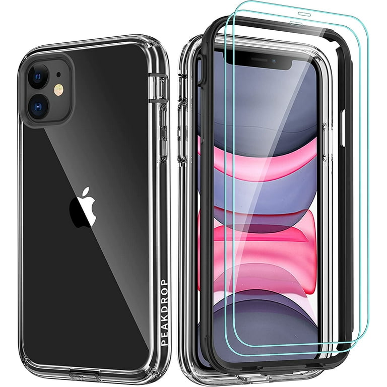 Case Compatible with iPhone 11 11 Pro 11 Pro Max Use Anti Shock 3 in 1 360  Full Body (Transparent, iPhone 11)