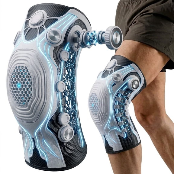 PeakFlex Knee Brace, Micro-Adjust Dial, Adjustable Compression Knee Support Brace for Men & Women, Breathable Anti-Slip Knee Stabilizer for Running, Workout, Hiking & Gym