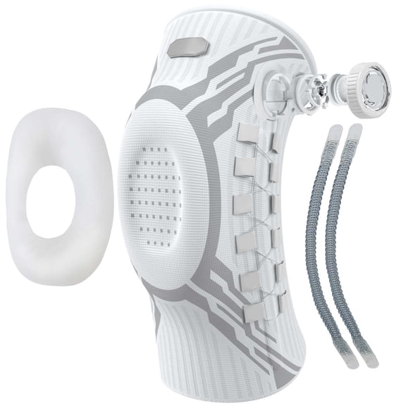 PeakFlex Knee Brace, Micro-Adjustment Dial System, Adjustable Knee Support Brace, Breathable Anti-Slip Compression Brace with Honeycomb Silicone Pad for Running, Workout, Hiking, Men & Women
