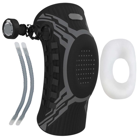 PeakFlex Knee Brace, Micro-Adjustment Dial System, Adjustable Knee Support Brace, Breathable Anti-Slip Compression Brace with Honeycomb Silicone Pad for Running, Workout, Hiking, Men & Women