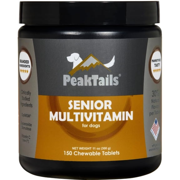 Senior Multivitamin for Dogs  150 Tablets with MSM, Superoxide Dismutase, Vitamin C & 19 Essential Nutrients  Supports Joint Health & Overall Wellness