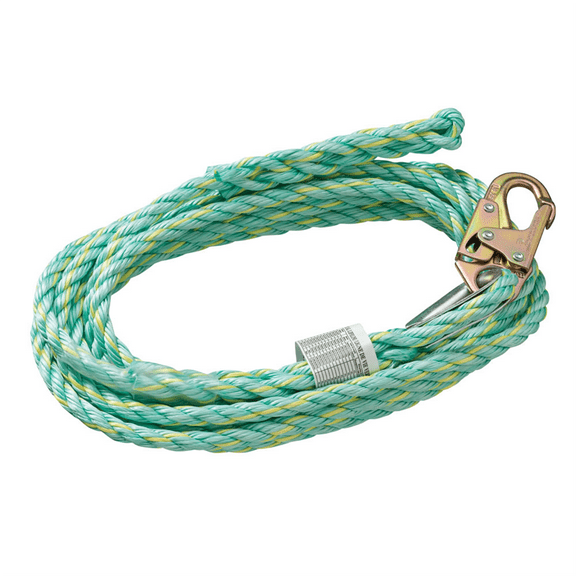 PeakWorks Premium Vertical Lifeline - Snap Hook & Back Splice - 50' (15.2 m)