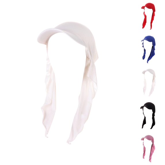 Peaked Chemo Cap for Women Summer Sun Hat with Scarfs Lightweight Pre Tied Headwraps
