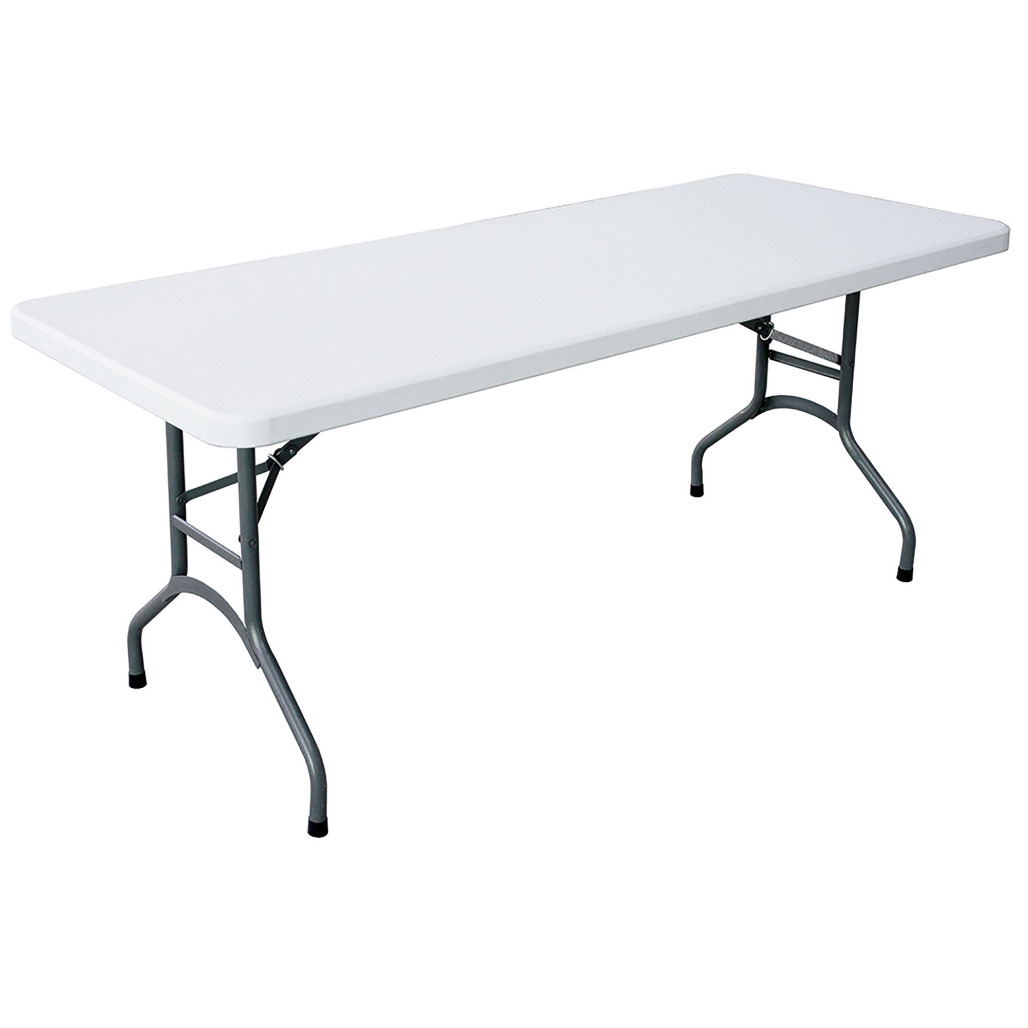 White Rectangular 6-Foot Folding Plastic Outdoor Table