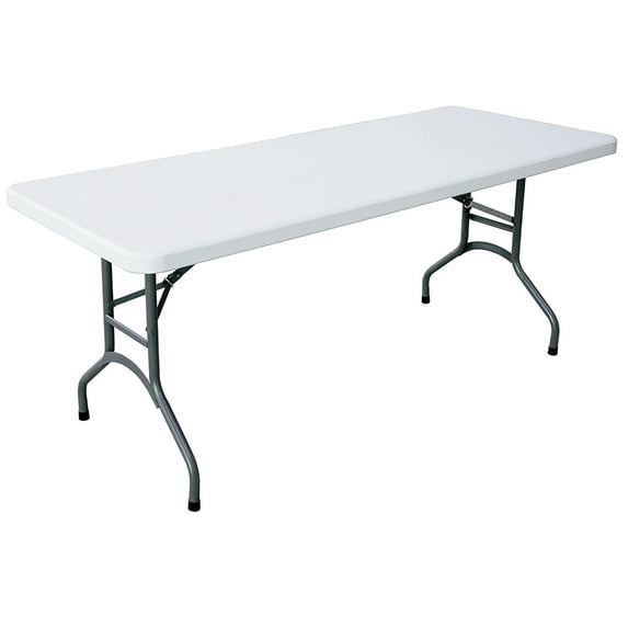 Peakform Compact Folding Banquet Table for Indoor or Outdoor, 6 Foot, White