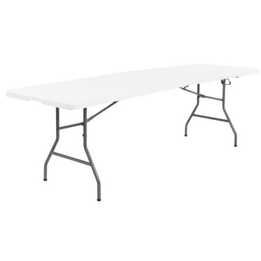 Open Box Peakform Fold In Half Banquet Table for Indoor Outdoor Use, 8Ft, White