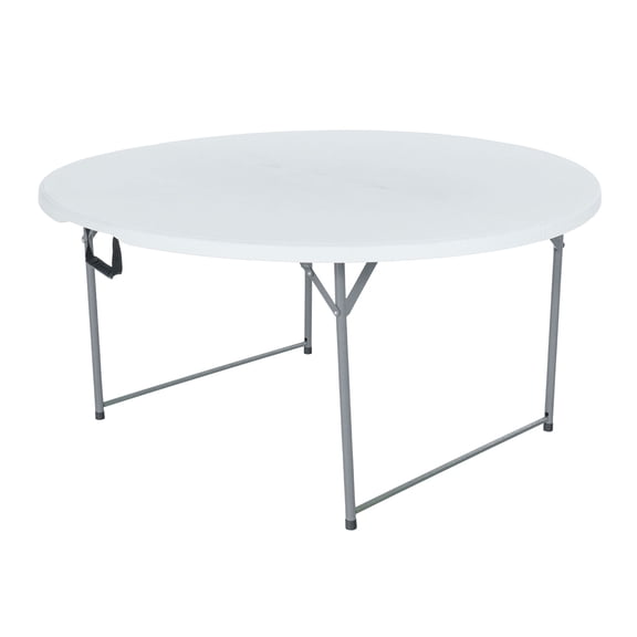 Peakform Round Folding Banquet Table for Indoor or Outdoor, 60 In, White