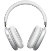 Peakfun Pro Wireless Headphones Bluetooth,Active Noise Canceling over Ear Headphones with Microphones Hifi Audio Headset for iOS/Android-Silver