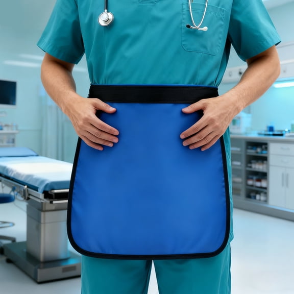 Peakora 0.5mmpb Lead Apron for X-Ray Protection - Half Front Wrap with Adjustable Belt Durable & Waterproof for Hospitals, Dental, Labs, Safe for Pregnancy Use 17.7"X17.7"