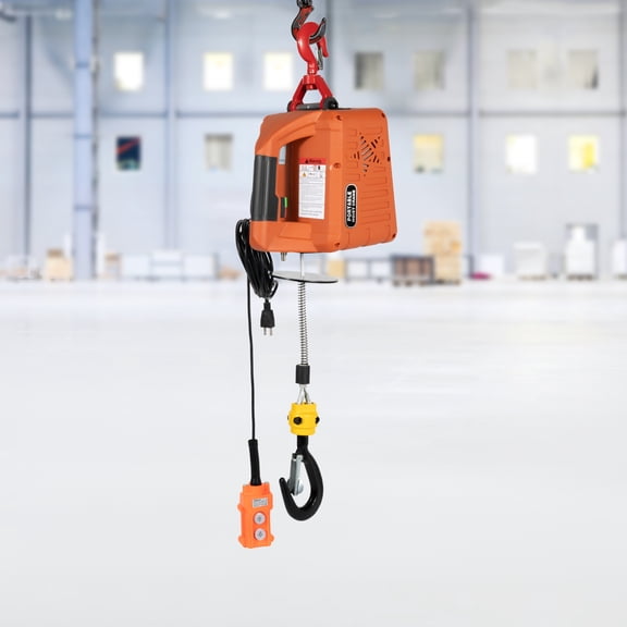 Peakora 1100lbs Electric Hoist Winch, 1500w Lifting Tool with Wireless Remote Control(196ft) 16ft/Min for Garage Warehouse, Construction Factories, 3-in-1 Control 360 Hook