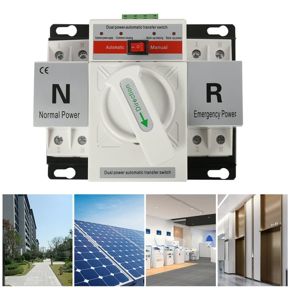 Peakora 110v 2p 63a Mini Dual Power Automatic Transfer Switch Toggle Controller Change-Over Switch Self Cast Conversion Ac-33ib 2p 63a 110v Toggle