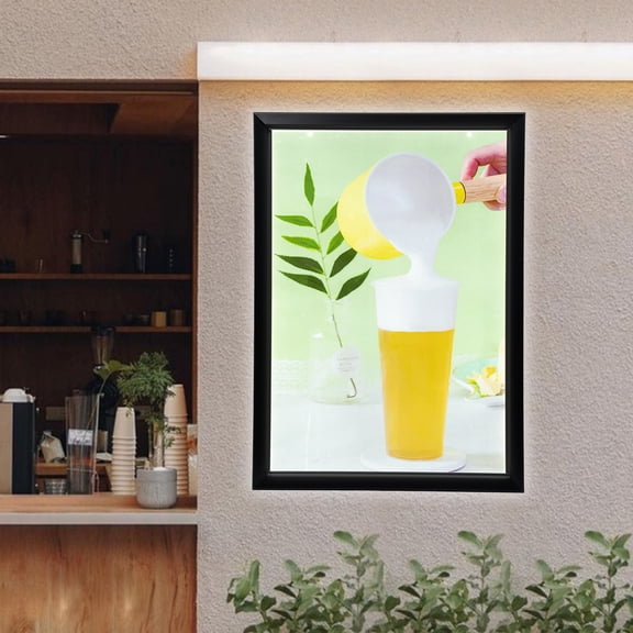 Peakora 33*24in LED Movie Poster Frame Slim Snap Aluminum Alloy LED Light Box for Poster Advertising Menu/Business Signs Menu Display