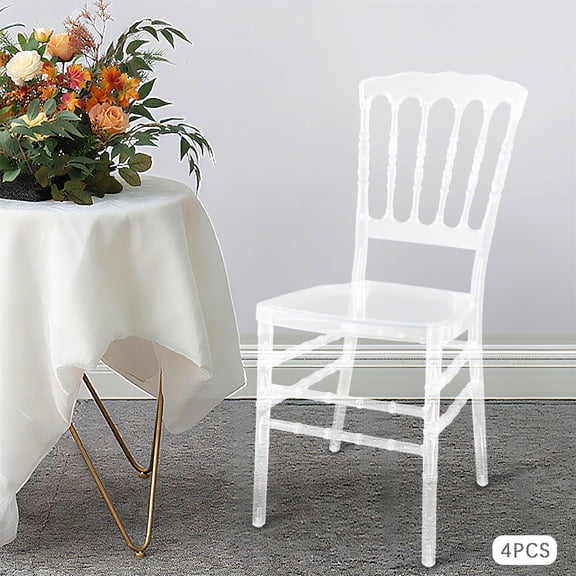 Peakora 4 PCS Clear Pc Chairs Elegant Party Event Wedding Clear Dining Chairs Reception Dinner Catering Ceremony Home Decorations