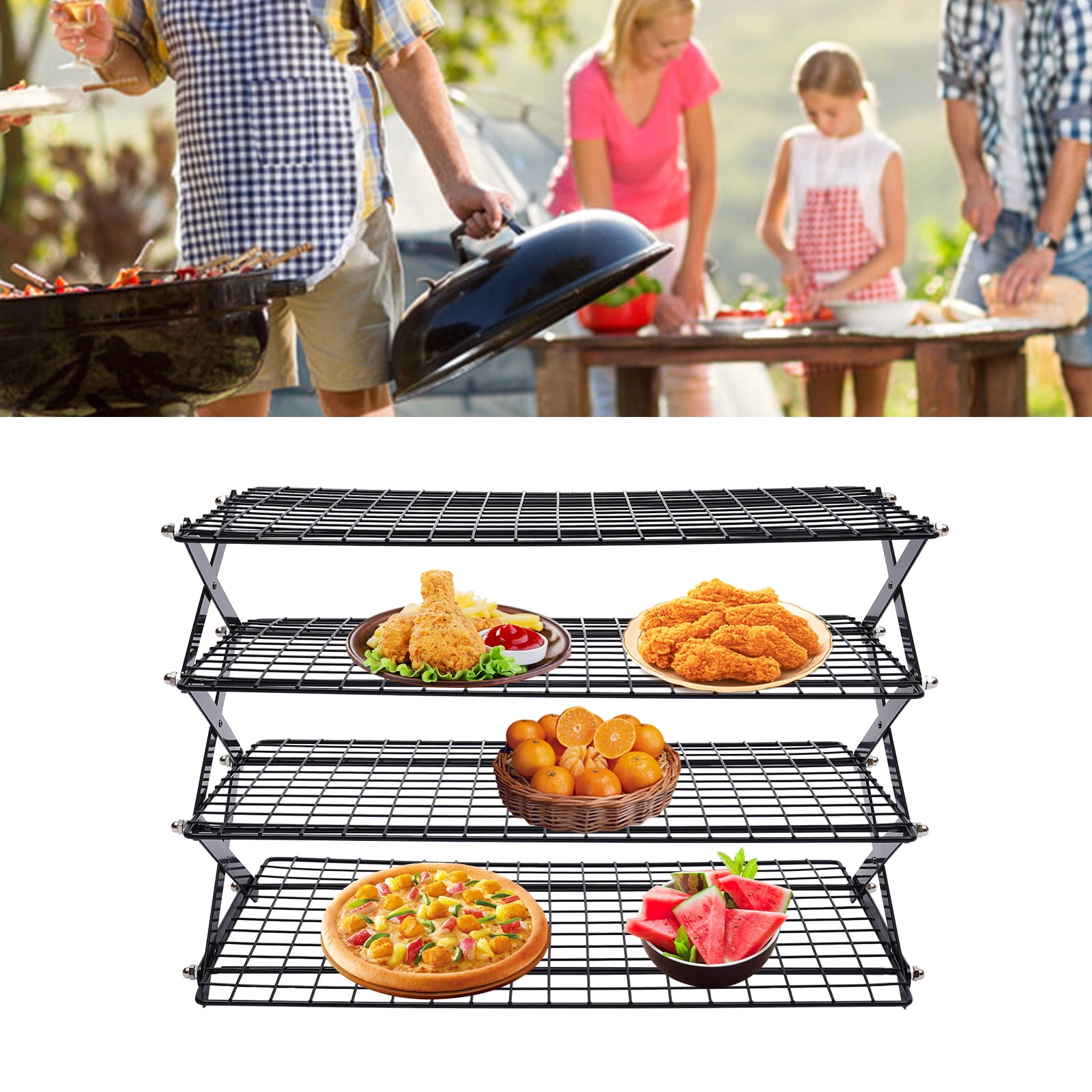 Peakora 4-Tier Grilling Drying Rack, Portable Cooling Rack for Outdoor ...