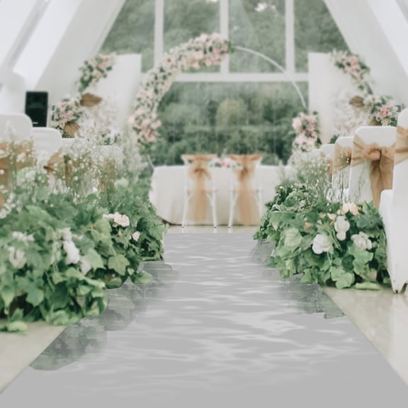 Peakora 65ft X 3ft Aisle Runner Mirror Rugs Roll Double Sided Bright Reflective Silver Mirrored Floor Wedding Aisle Runner Carpet for Party, Birthday, Banquet, Restaurant Decoration