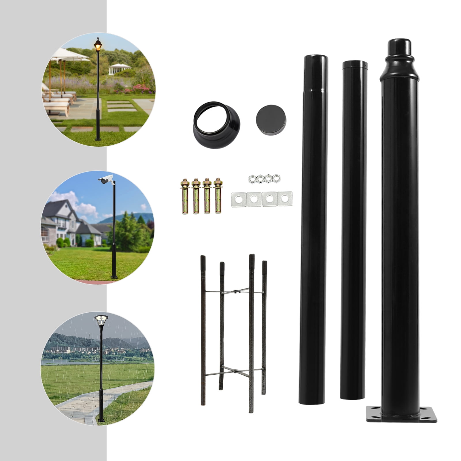 Peakora 9.84ft Outdoor Street Light Pole, Heavy-Duty Outdoor Street ...