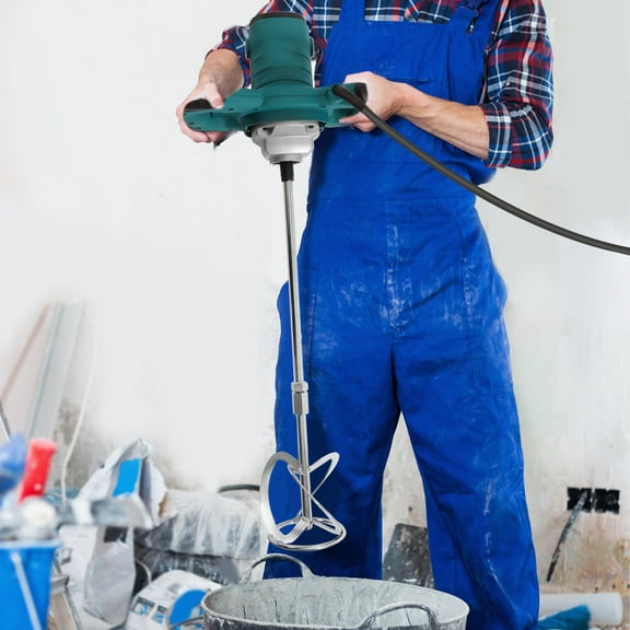 Peakora Concrete Mixer with One-Touch Switch 800rpm/Min 6 Speed Adjustable Paint Mixer with 23.62 Length of Rod Handheld Cement Mixer 2100w Portable Electric Mud Mixer for Mixing Mortar