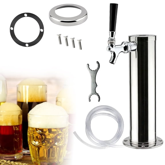 Peakora Durable Beer Tower, Polished Chrome, Lightweight Design, Effortless Cleaning, Perfect Gift