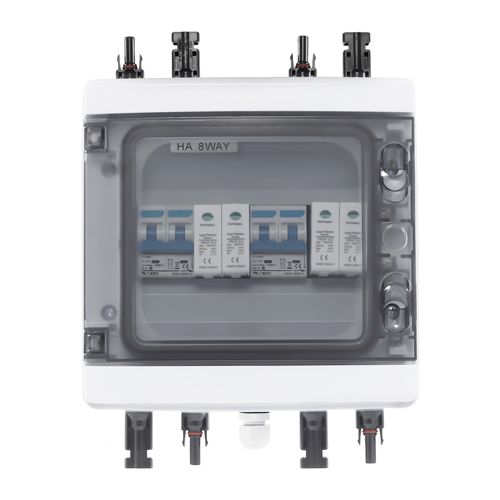 Peakora Durable PV Combiner Box with 40A Max Current, Waterproof IP65, IK10 Impact Resistance, Overload & Short-Circuit Protection for Solar Systems