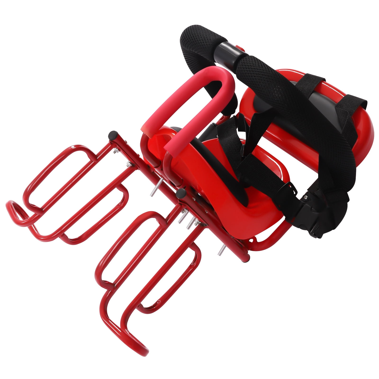 Rear Child Bike Seat with Removable U-Shaped Guardrail, Rear-Mounted Bike Seat Attachment with Safety Belt