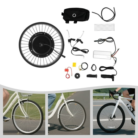 Peakora Electric Bicycle EBike Conversion Kit 20" E-Bike Front Wheel Frame Kit 20" 48V 1000W for Fat tire Bike Motor kit