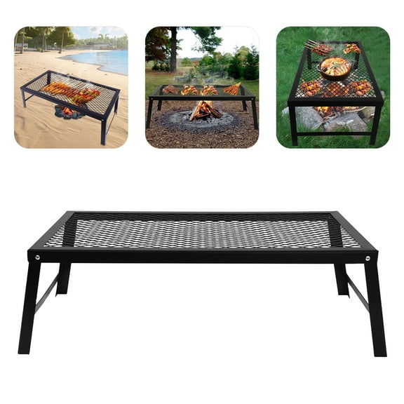 Peakora Folding Camping Grill up to 44lbs Foldable Grill Rack Portable Barbecue Net Table for Outdoor Barbecues Picnics Camping 21.7*11.81*7.1in