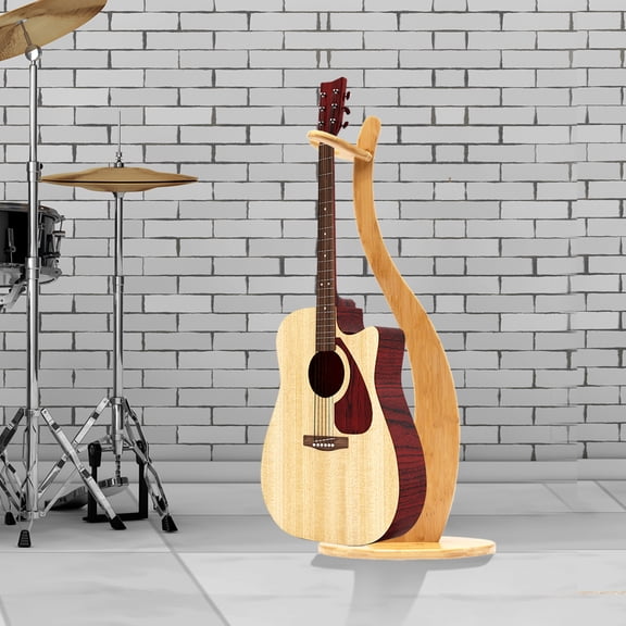 Peakora Guitar Stand Made With Bamboo For Acoustic, Electric, Classical, Ukulele and Banjos Non-Slip Pads on Bottom for Stability