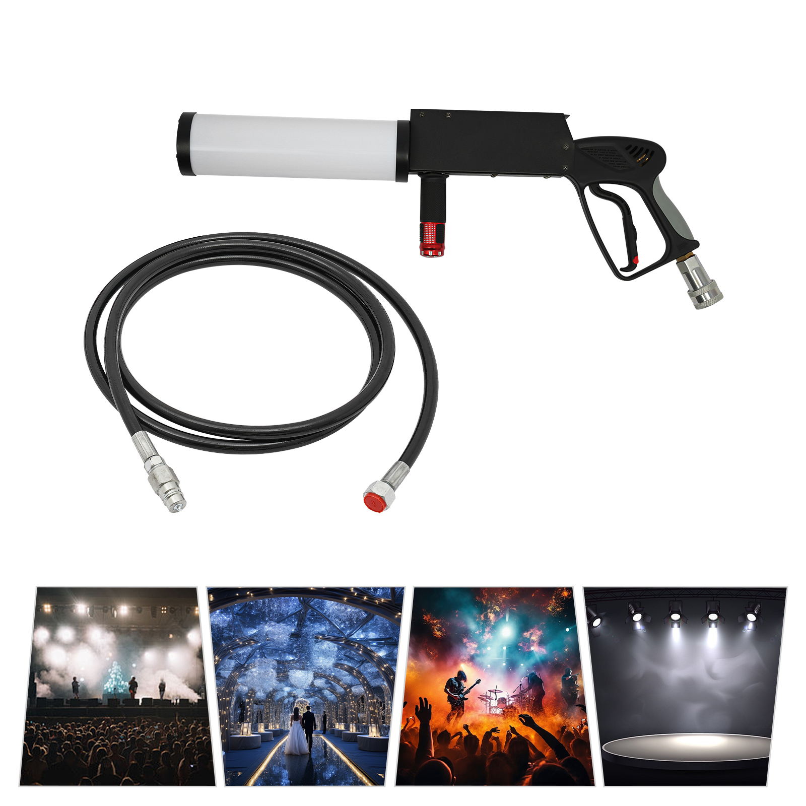 Peakora Handheld Co2 Jet Machine Portable Co2 Jet Fog Machine 16.4-32.8ft Spray Distance Spray Cannon Machine with LED Lights Easy Operation Using for Stage Performances Bars Nightclubs