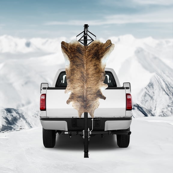 Peakora Hitch Mounted Deer Hoist, 600 Lbs Capacity Deer Hitch Game Hoist, Truck Deer Hoist for Outdoor Hunting Activities up to 600 Lbs 360 Degrees Swivel Mounted