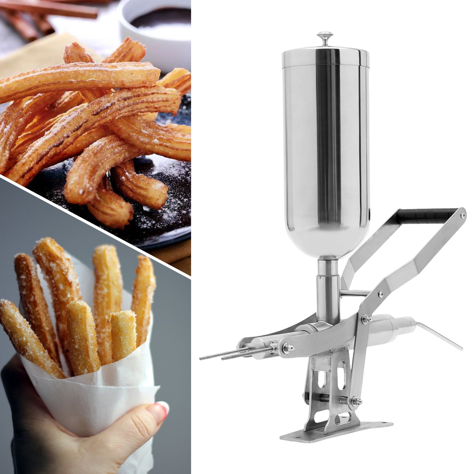 5L Hand-Operated Churros Filling Machine - Stainless Steel Commercial Donut & Pastry Filler For Cream, Jam, Kitchen, Bakery