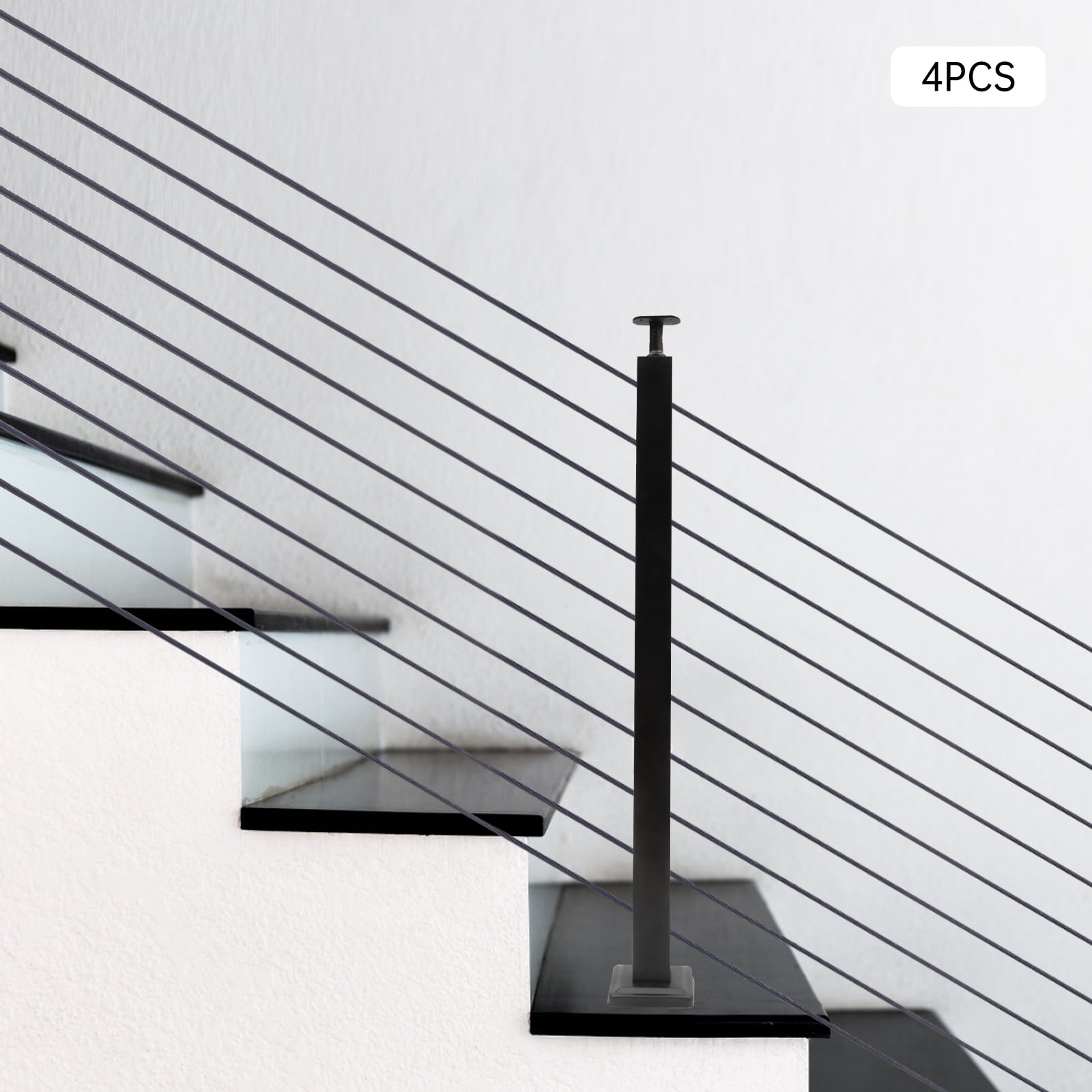 Peakora Modern Black Cable Railing with 304 Stainless Steel, T-Shaped ...