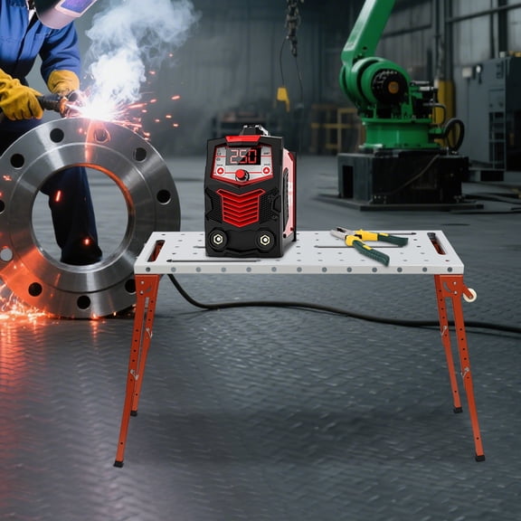 Peakora Portable Welding Table 46"X18" 1000 Lbs Capacity Adjustable Welding Workbench Table Heavy Duty Steel Folding Work Bench for Garage Workshop