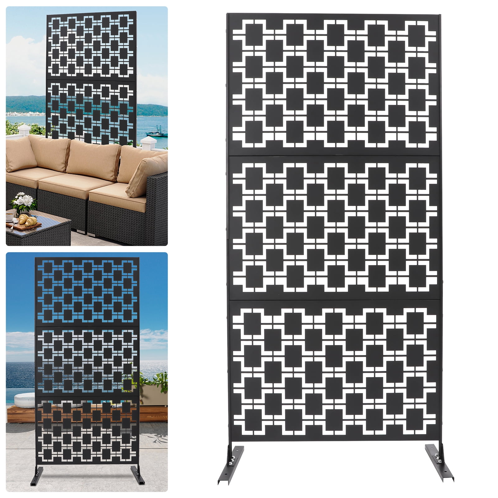 Peakora Privacy Screen Outdoor Decorative Panels Planter Wall Metal ...