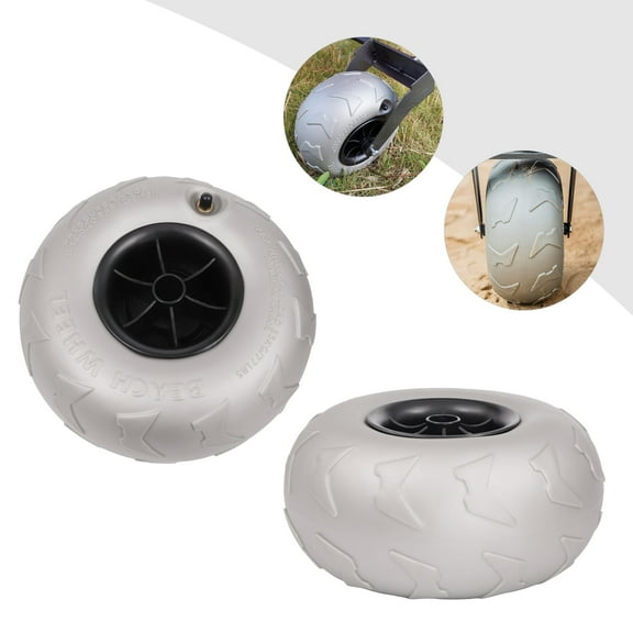 Peakora Sturdy Beach Wheels, 9in Diameter, PVC & Nylon Construction, 88.18 lbs Max Load, Perfect for Kayaks, Carts, and More, Inflatable Design