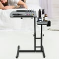 thumbnail image 1 of Peakora Tattoo Workstation Work Table Desk with Double Countertop Tray Portable Workbench with Multi-angle Adjustment 360° Rotating Wheels, 1 of 16