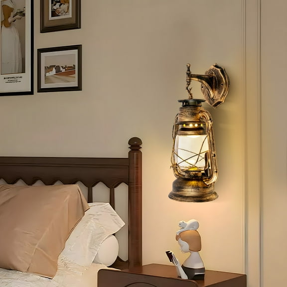 Peakora Vintage Wall Lamp, Brass Color Wall Light, Retro Style Wall Lamp for General Indoor Areas 7.09*7.09*14.96in