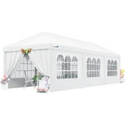 Peaktop Outdoor 10'x 30' Outdoor Canopy Party Tent Patio Camping Gazebo Shelter Pavilion Wedding BBQ Events with 6 Removable Side Walls